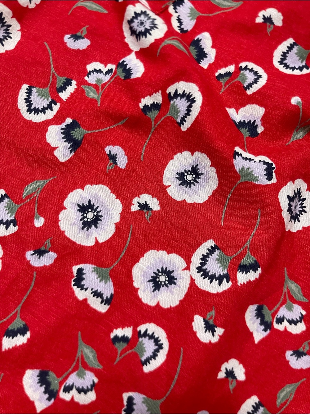 J. Crew Red Floral Tie-Waist A-Line Skirt - Picture 6 of 8